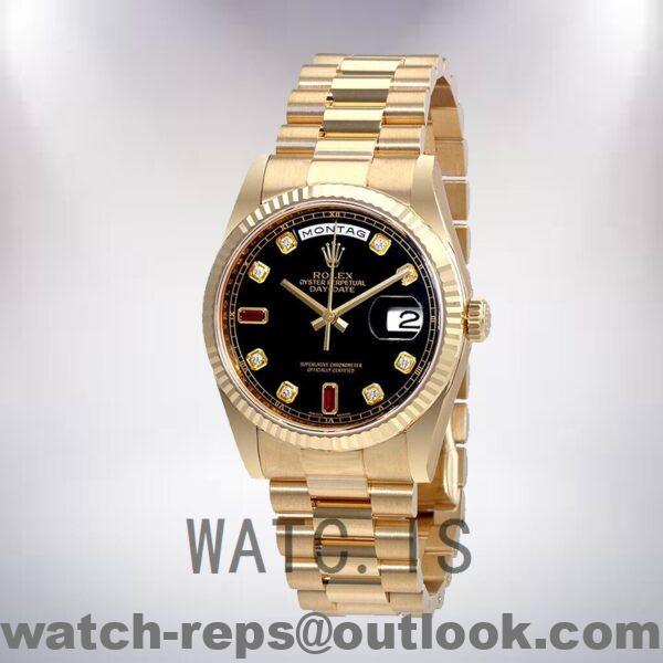 Rolex Day-Date Ladies 118238BKDRP 36mm Automatic Jubilee Bracelet Watch - Image 2