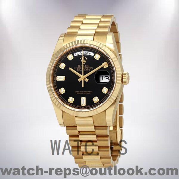 Rolex Day-Date 118238BKDP 36mm Men's Black Dial Watch - Image 2