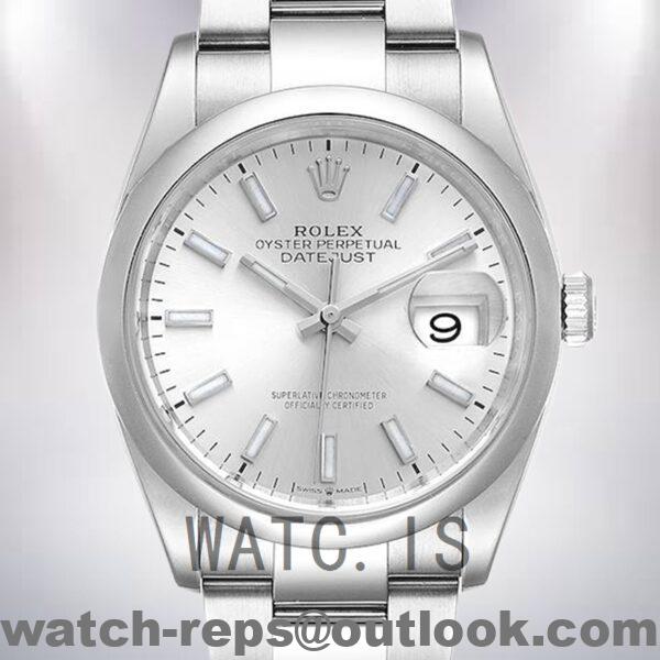 Rolex Datejust m126200-0002 Men’s 36mm Silver Floral Dial Watch 4