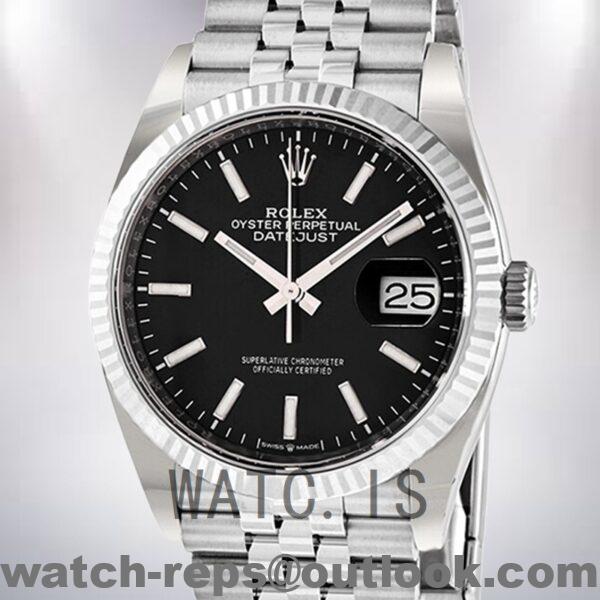 Rolex Datejust 36mm Men’s m126200-0003 Jubilee Bracelet Black Dial Watch 4