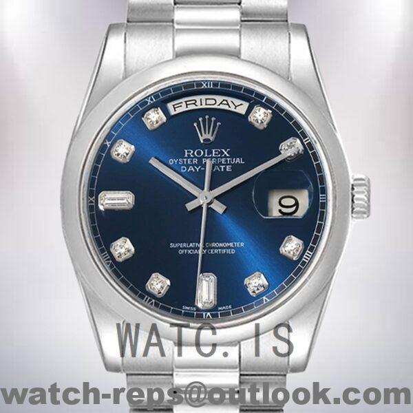 Rolex Day-Date 118206 36mm Men's Blue Dial Watch