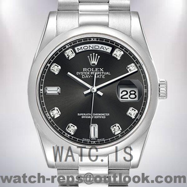 Rolex Day-Date 36mm Men's 118239-0089 Silver-tone Automatic Watch