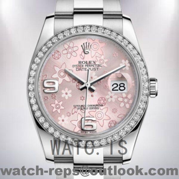 Rolex Datejust Men's 36mm 116244PFAO Pink Floral Dial Silver-tone Watch