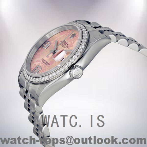 Rolex Datejust Men's 36mm 116244PFAJ Silver-tone Pink Floral Dial Watch - Image 3