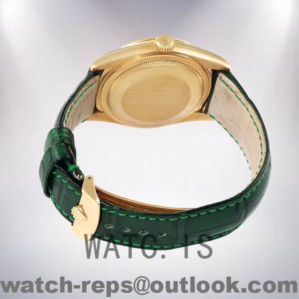 Rolex Day-Date m118138-0123 Men's 36mm Leather Strap White Dial Watch - Image 4