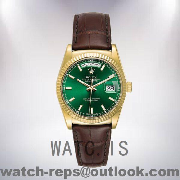 Rolex Day-Date 36mm Men's m118138-0030 Leather Strap Watch - Image 2