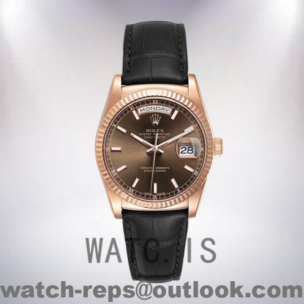 Rolex Day-Date Men's 36mm 118135-0086 Leather Strap Watch - Image 2