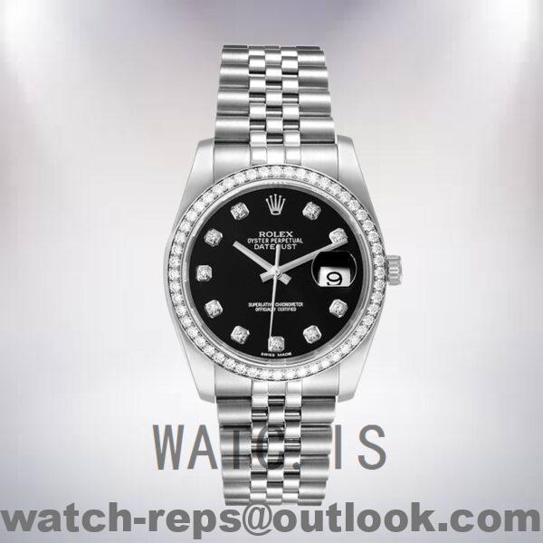 Rolex Datejust Men's 116244BKDJ 36mm Bracelet Black Dial Watch - Image 2