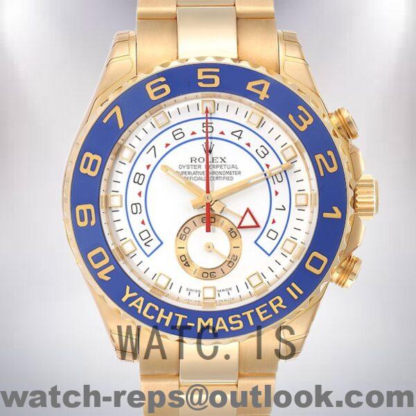 Rolex Yacht-master 116688-78218 Men's 44mm White Dial Gold-tone Watch