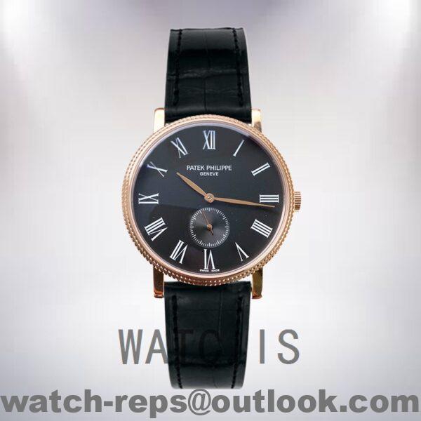 Patek Philippe Calatrava 3919J-1 Men's 40mm Leather Strap Watch - Image 2