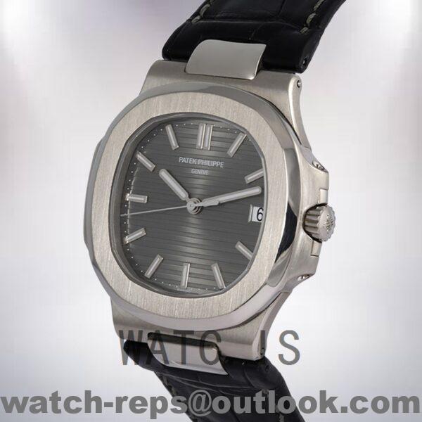 Patek Philippe Nautilus 5711G-001 Men's 40mm Leather Strap Automatic Watch - Image 4