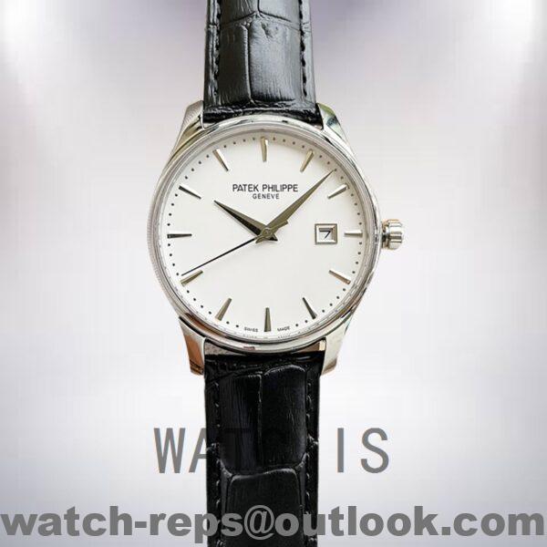 Patek Philippe Calatrava 5227G-001 Men’s 40mm Silver-tone Leather Strap Watch 5