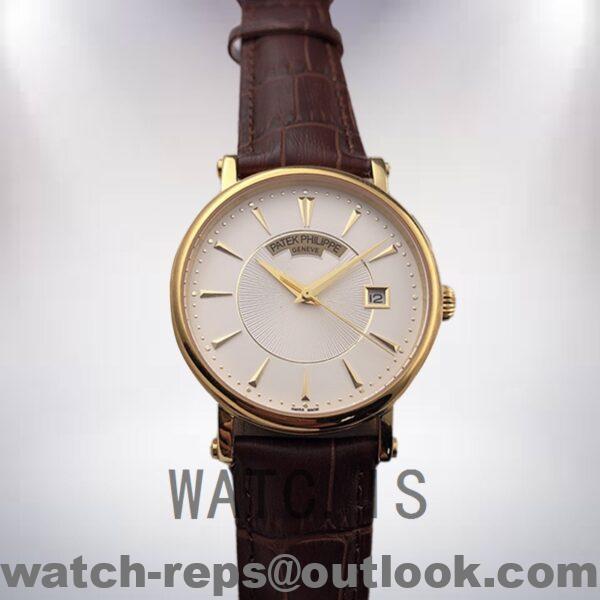 Patek Philippe Calatrava 5153R-001-1 Men's 40mm Gold-tone Leather Strap Watch - Image 2