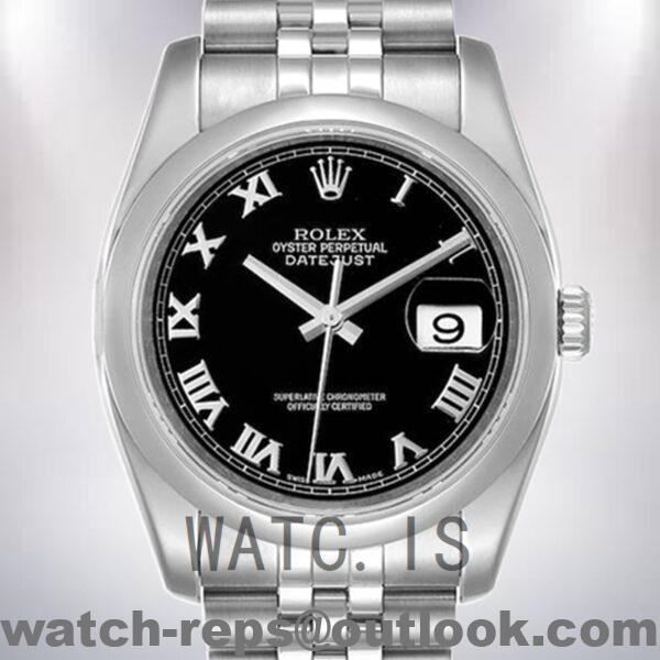 Rolex Datejust Men's 36mm 116200BKRJ Silver-tone Automatic Watch