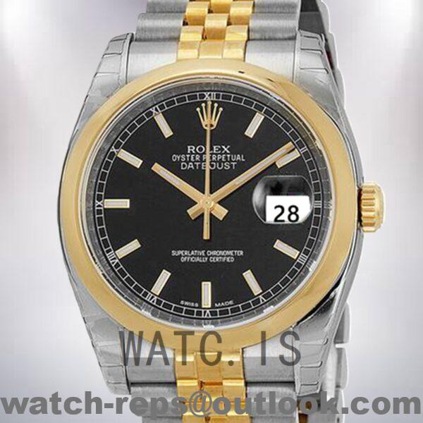 Rolex Datejust Men's 116203BKSJ 36mm Automatic Silver-tone Watch
