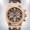 Audemars Piguet Royal Oak Men's 26331OR.OO.D821CR.01 41mm Rose Gold-tone Leather Strap Watch