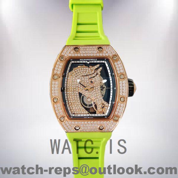 Richard Mille RM52-02 RM52-02-010 Men Around 43mm Horse Dial Rose Gold-tone/Silver-tone Watch - Image 2