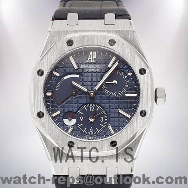 Audemars Piguet Royal Oak Men's 41mm 26120ST.OO.1220ST.02-L Leather Strap Silver-tone Watch