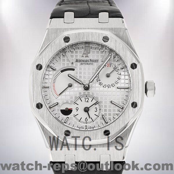 Audemars Piguet Royal Oak Men's 41mm 26120ST.OO.1220ST.01-L White Dial Leather Strap Watch