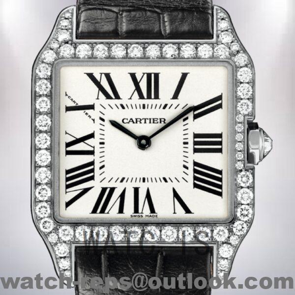 Cartier Santos 33mm Ladies WH100251 White Dial Quartz Watch