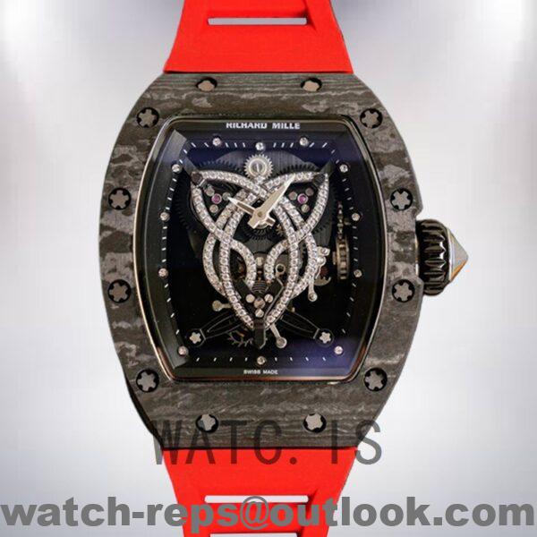 Richard Mille RM019 RM019-002 Around 45*38mm Men Rubber Band Black Watch 4