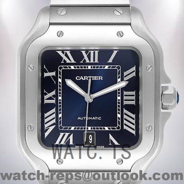 Cartier Santos 39mm Men's WSSA0030 Blue Dial Watch