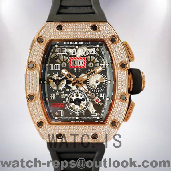 Richard Mille RM011 Around 45mm Men RM011-021 Transparent Dial Watch