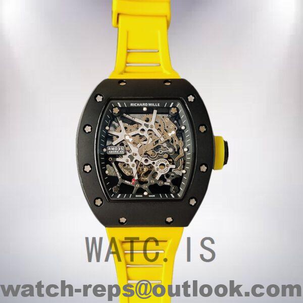 Richard Mille RM35 Around 48*40mm RM35-014 Men Rubber Band Black-tone Watch - Image 2
