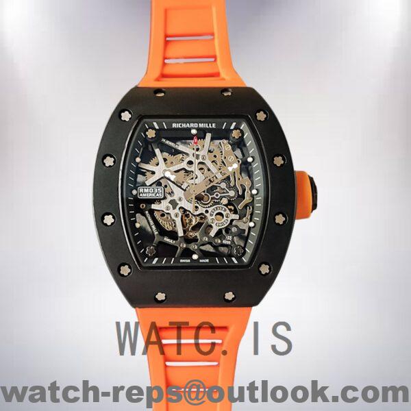 Richard Mille RM35 Around 48*40mm RM35-014 Men Rubber Band Black-tone Watch - Image 4