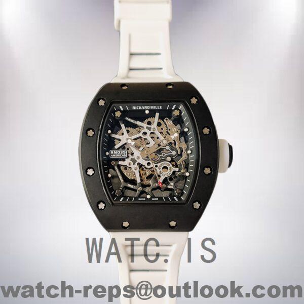 Richard Mille RM35 Around 48*40mm RM35-014 Men Rubber Band Black-tone Watch - Image 5