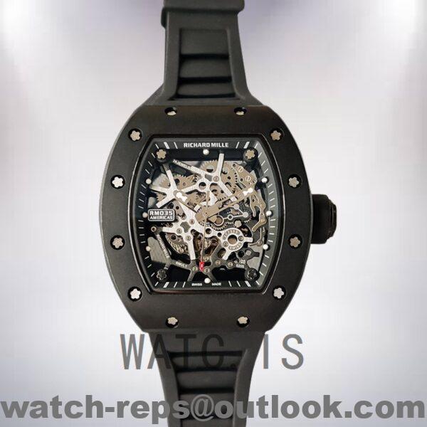 Richard Mille RM35 Around 48*40mm RM35-014 Men Rubber Band Black-tone Watch - Image 7
