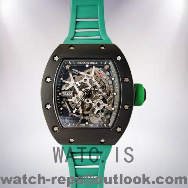 Richard Mille RM35 Around 48*40mm RM35-014 Men Rubber Band Black-tone Watch - Image 8