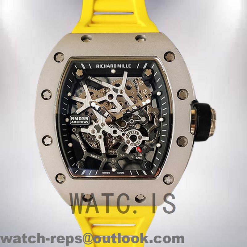 Richard Mille RM35 Around 48*40mm RM35-014 Men Rubber Band Black-tone Watch 3