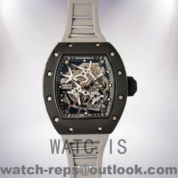Richard Mille RM35 Around 48*40mm RM35-014 Men Rubber Band Black-tone Watch - Image 10