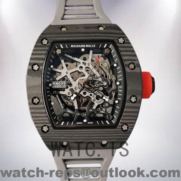 Richard Mille RM35 Around 48*40mm RM35-032 Men Mechanical Skeleton Dial Watch