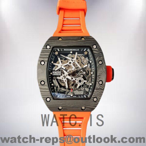 Richard Mille RM35 Around 48*40mm RM35-032 Men Mechanical Skeleton Dial Watch - Image 3