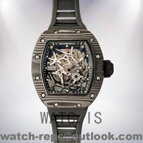 Richard Mille RM35 Around 48*40mm RM35-032 Men Mechanical Skeleton Dial Watch - Image 4