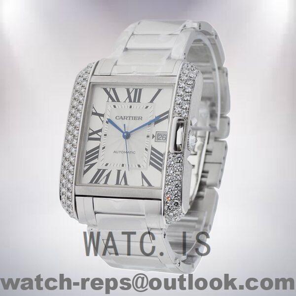 Cartier Tank Anglaise WT100010 Ladies 36mm Silver Dial Bracelet Watch - Image 4