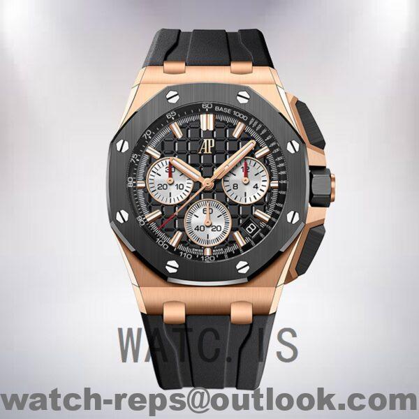 Audemars Piguet Royal Oak Offshore 26420RO.OO.A002CA.01 Men’s 43mm Rose Gold-tone Black Dial Watch 5