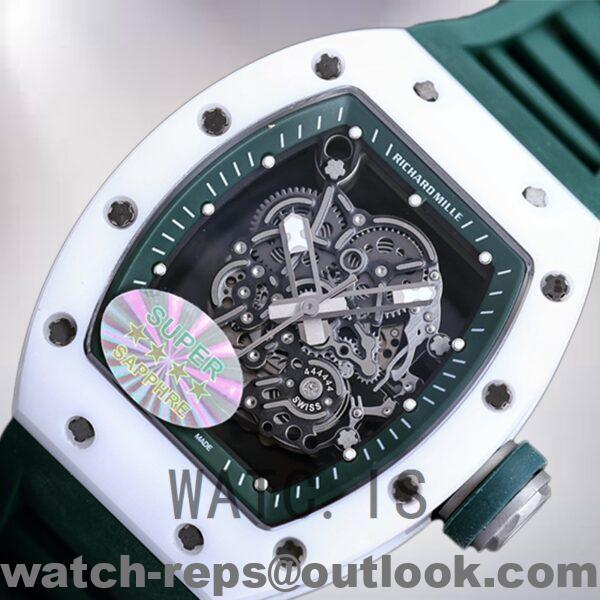 Richard Mille RM055 Around 50*40mm RM055 Men Rubber Band White Watch 7