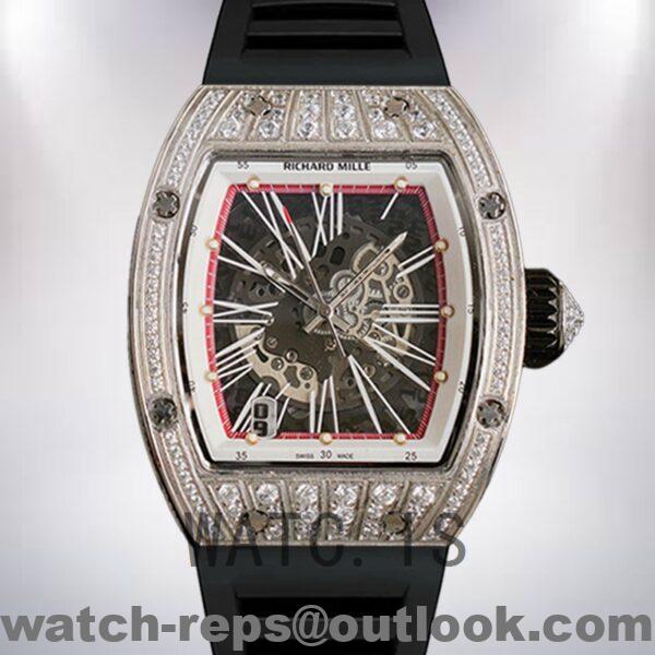 Richard Mille RM023 Around 50*40mm Men RM023 Rubber Band Diamond Watch