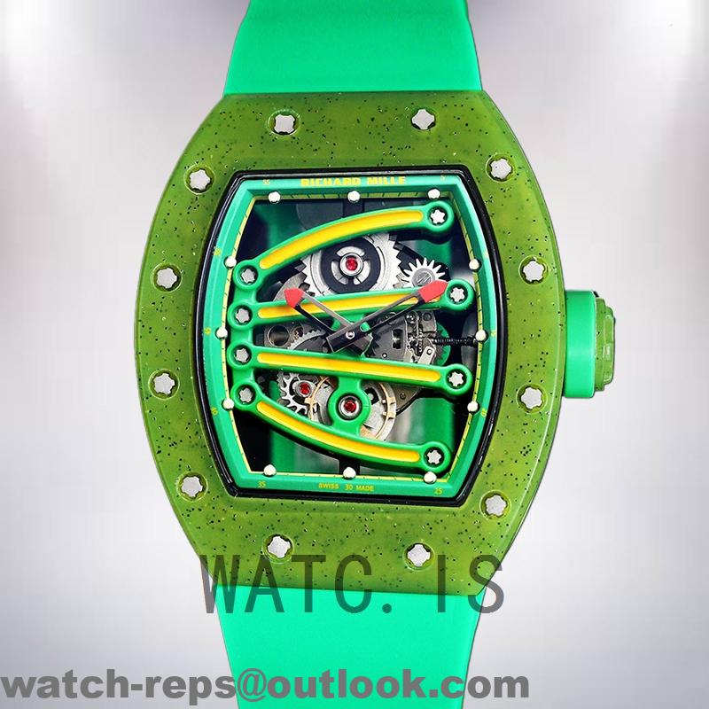 Richard Mille RM 56-01 Men 50*42mm RM 56-01-001 Green Transparent Dial Watch 2