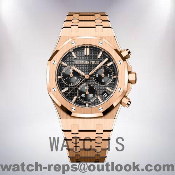 Audemars Piguet Royal Oak 41mm 26240OR.OO.1320OR.02 Men's Rose Gold-tone Black Dial Watch - Image 2