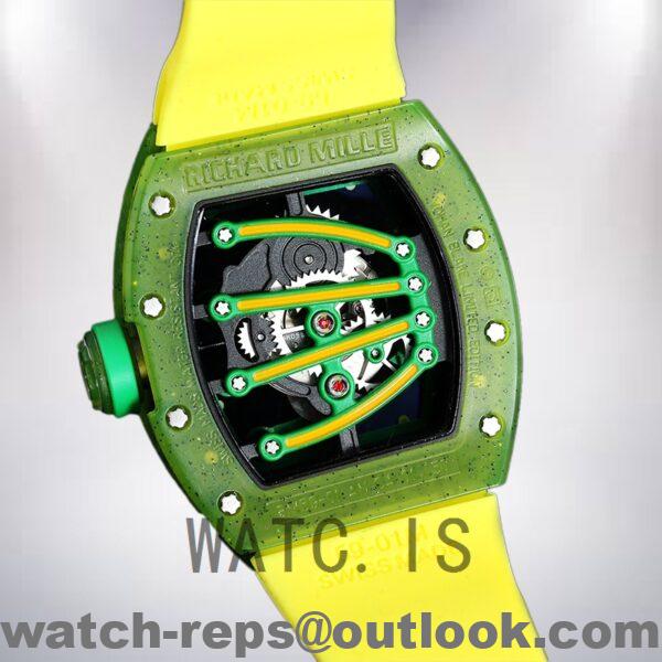 Richard Mille RM 56-01 Men 50*42mm RM 56-01-001 Green Transparent Dial Watch 7