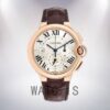 Cartier Ballon Bleu W6920009 47mm Men's Silver Dial Leather Strap Watch - Image 2
