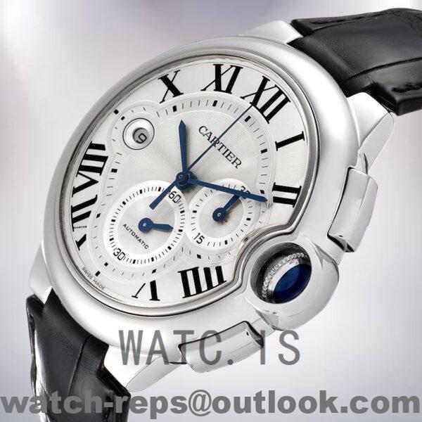 Cartier Ballon Bleu 47mm W6920003 Men's Silver Dial Silver-tone Watch - Image 3