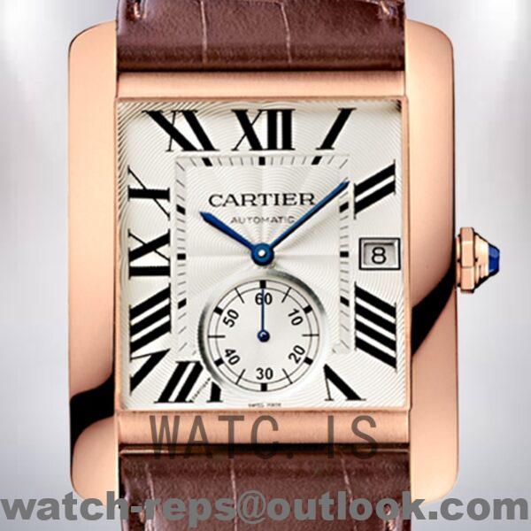 Cartier Tank MC Men's 36mm W5330001 Leather Strap Quartz Watch