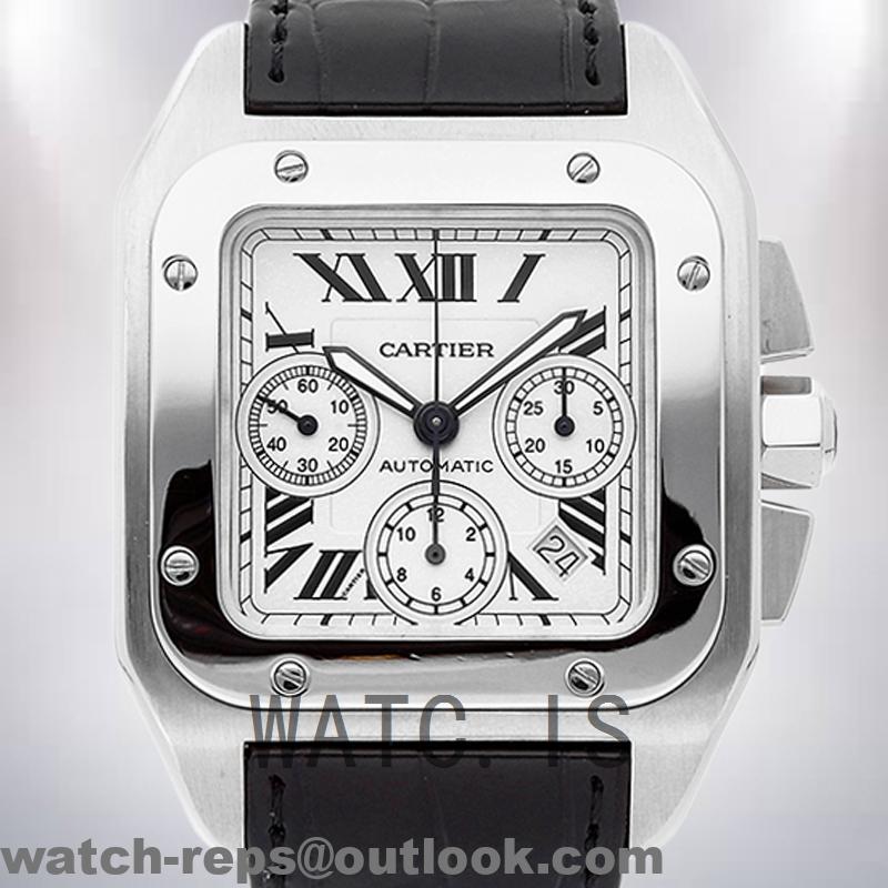 Cartier Santos W20091X7 Men’s 39mm White Dial Silver-tone Watch 3
