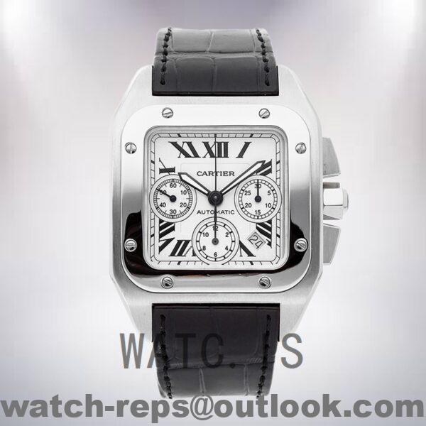 Cartier Santos Men's W20090X8 42mm Leather Strap Automatic Watch - Image 2