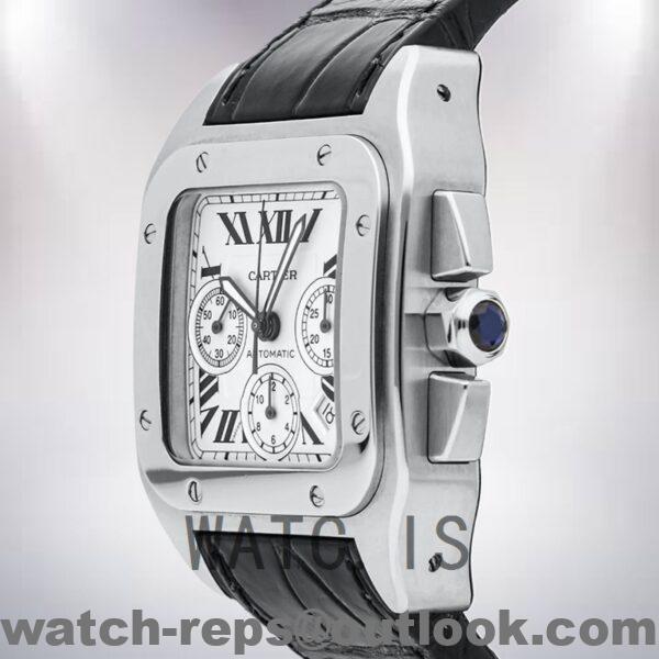Cartier Santos Men's W20090X8 42mm Leather Strap Automatic Watch - Image 3
